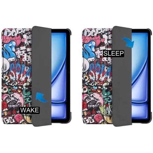 Аксессуар для iPad BeCover Smart Case Graffiti for iPad Air 11 (2024 / 2025) (711605): Особенности трансформируется в подставку, Надежная защита от царапин и загрязнений, режим автопробуждения/сна, Складывается в подставку, Стильный дизайн, Удобно держать в руке