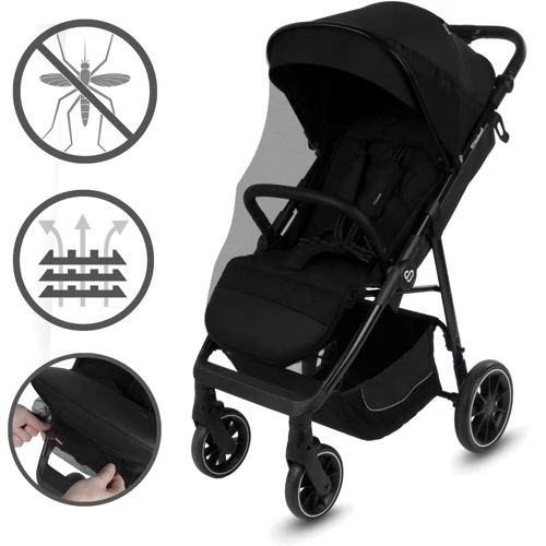 Прогулянкова коляска Kidwell ENZO Black (Hnrt_4910): Стать дитини Унисекс, Для мальчиков, Для девочек