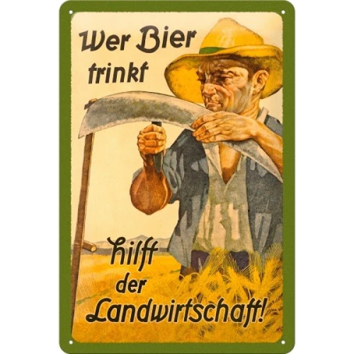 Табличка Nostalgic Art "Wer Bier trinkt hilft der..." (22198)