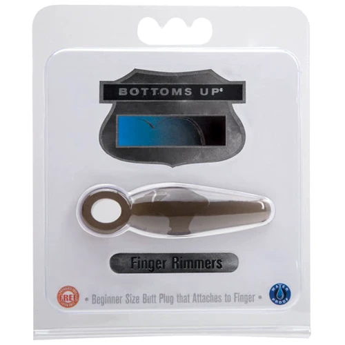 Анальная пробка Bottoms Up Finger Rimmers, малая 6.98x1.9 см, серый