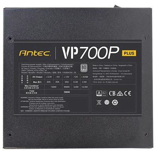 Блок питания Antec Value Power VP700P Plus EC 700W (0-761345-11657-2): КПД, % 85