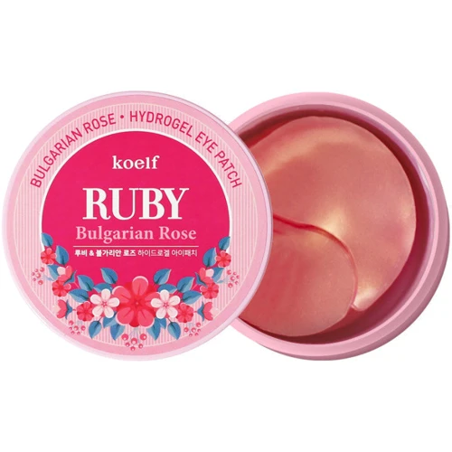 Koelf Ruby Bulgarian Rose Eye Patch Гидрогелевые патчи для глаз с рубином 60 шт.: Назначение Увлажнение