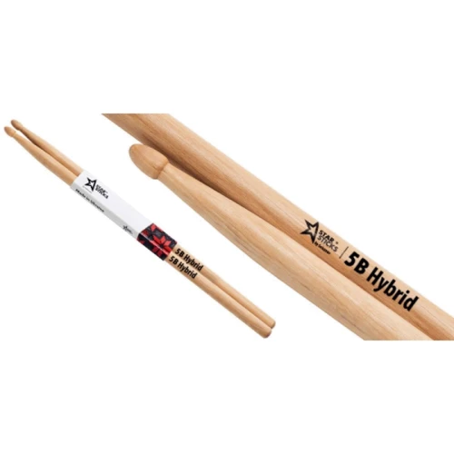 Барабанные палочки StarSticks HoRnbeam 5B Hybrid (G4): Форма наконечника Остроконечная