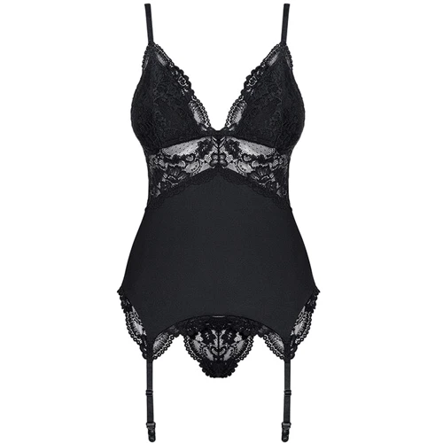 Эротический корсет с подвязками Obsessive 810-COR-1, L/XL