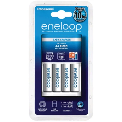 Panasonic Basic Charger+ Eneloop 4AA 1900 mAh New (K-KJ51MCC40E)