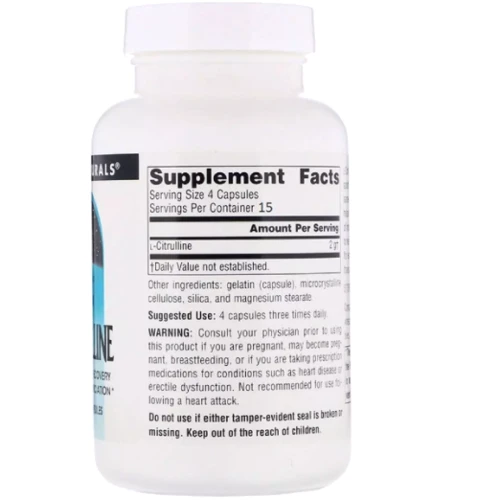 Source Naturals L-Citrulline 500 mg L-Цитруллин 60 капсул: Тип Цитруллин