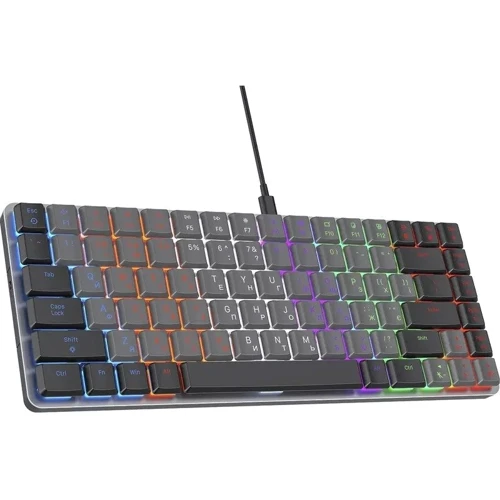 Клавіатура GamePro MK140R Red Switch Low Profile Dark Gray: Підключення проводное