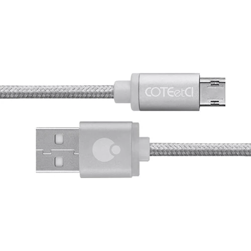 Кабель COTEetCI USB Cable to microUSB M23 Nylon with 1.2m Silver (CS2131-1.2M-TS)