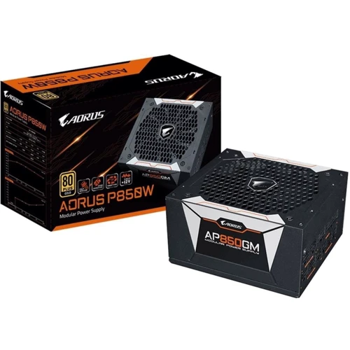 Блок питания GIGABYTE GP-AP850GM: Коннекторы 20+4pin / 2x4+4pin / 3 HDD / 6 SATA / 2 FDD / 6x6+2pin