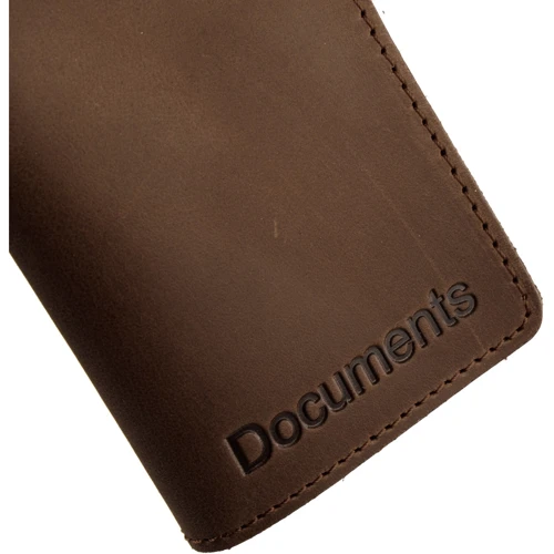 Мужская обложка для документов DNK Leather коричневая (DNK-minidoc-fileH-colG) фото 6