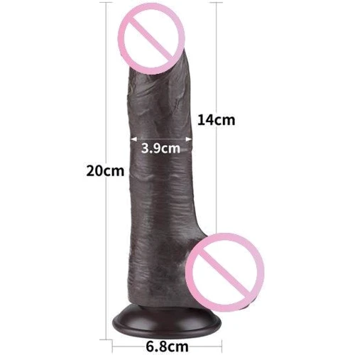 Фаллоимитатор LoveToy Sliding-Skin Dual Layer Dong 8" Black