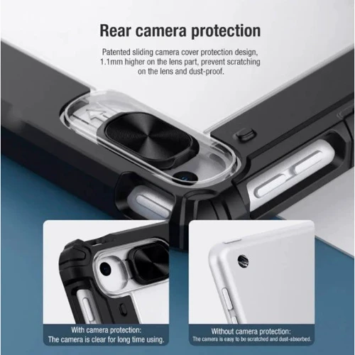 Аксессуар для iPad Nillkin Bumper Pro Black for iPad 10.2 (2019-2021): Особенности Складывается в подставку, имеет противоударную оболочку, защита спереди, сзади и в углах, закрывается на магнитный клапан, режим автопробуждения/сна