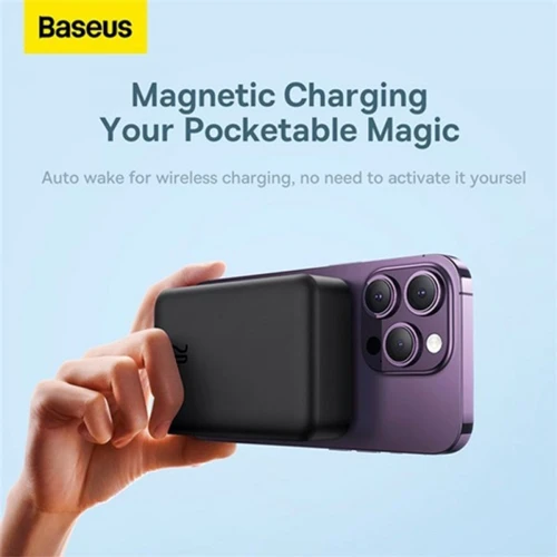 Внешний аккумулятор Baseus Power Bank 20000mAh Magnetic Wireless 20W Black (PPCX150001) фото 10