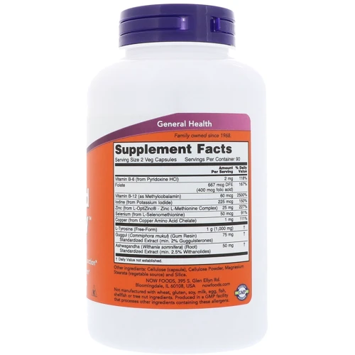 NOW Foods THYROID ENERGY 180 VCAPS Підтримка щитовидної залози: Форма випуску капсули