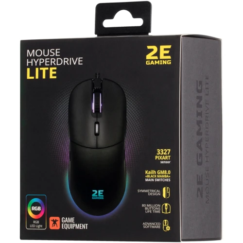 Мишка 2E HyperDrive Lite RGB Black (2E-MGHDL-BK): Максимальна роздільна здатність сенсора, dpi 12000