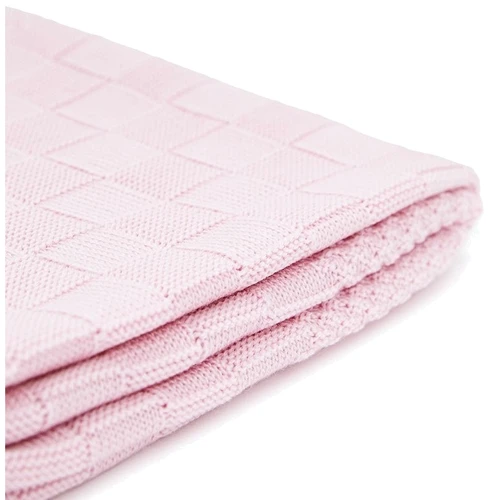 Плед Sewel рожевий в'язаний 120х120 см (OW520)