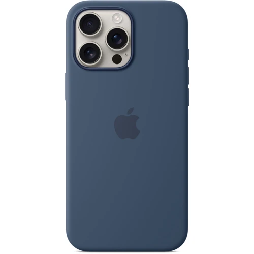 Чехол для iPhone Apple for iPhone 16 Pro Max Silicone Case with MagSafe Denim (MYYU3) : Цвет синий