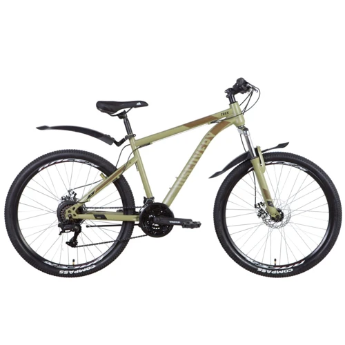 Велосипед Discovery TREK AM DD с крылом Pl 2022 ST 26" хаки (OPS-DIS-26-480)