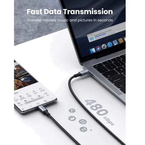 Кабель UGREEN USB-C to USB-C US316 5A 100W 2m Black фото 4