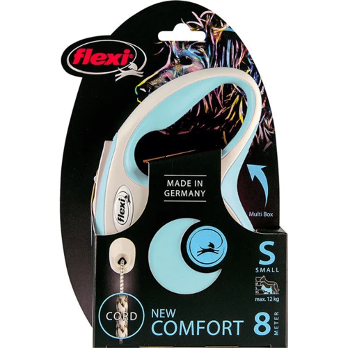 Поводок-рулетка Flexi New Comfort S до 12 кг 8 м голубой (4000498043011): Тип шнура Трос