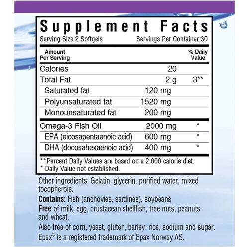 Bluebonnet Nutrition Omega-3 Heart Formula, 60 Softgels (BLB0942): Тип Омега 3