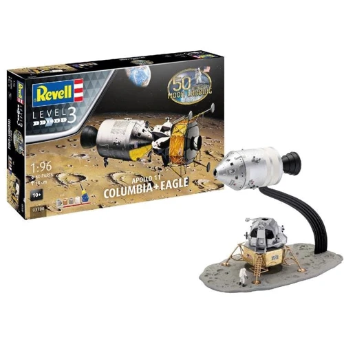 Сборная модель Revell набор Командный модуль Колумбия и лунный модуль Орел миссии Аполлон 11. К 50-летию высадки на Луну. уровень 3 масштаб 1:96: Производитель Revell