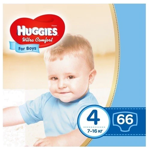 Huggies Ultra Comfort 4 (7-16 kg) Mega 66 Boy