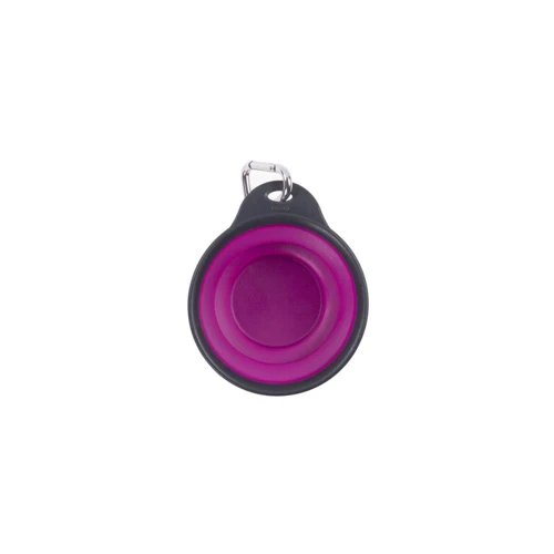 Дорожная складная миска Dexas Тревел Cup Carabiner с карабином маленькая 240 мл Фиолетовый (PW2004322405): Размеры 11.4х13.3х1 см