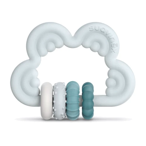 Прорізувач Suavinex силіконовий з брязкальцем STEP 3/блакитний (401441)