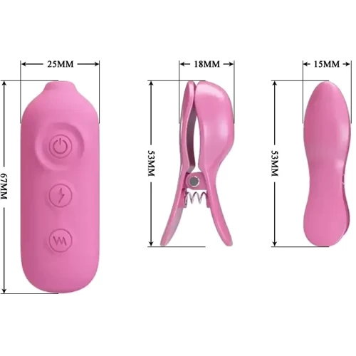 Виброзажимы для груди с электростимуляцией PRETTY LOVE - Nipple Clip, BI-014861