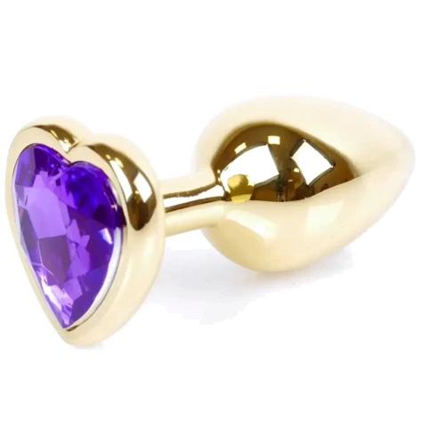 Анальная пробка с кристаллом BOSS of TOYS Boss Series - Jewellery Gold Heart PLUG Purple S, BS6400043