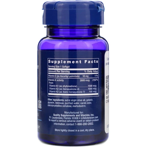 Life Extension, Super K, 90 Softgels (LEX23343): Тип Витамин K