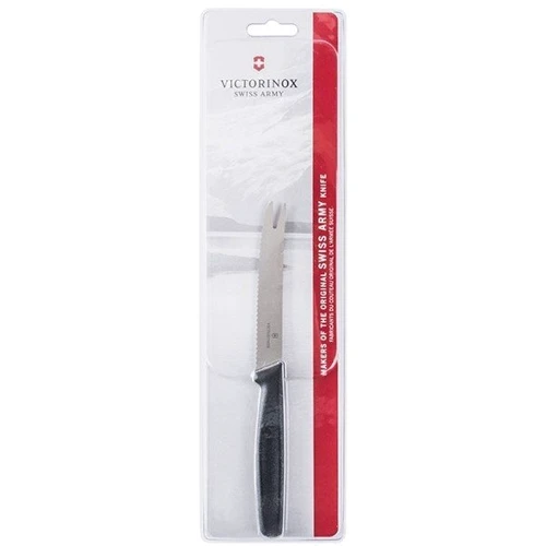 Victorinox (6.7863) SwissClassic Cheese & Sausage 11см хвиль. чорний: Лезо нержавіюча сталь