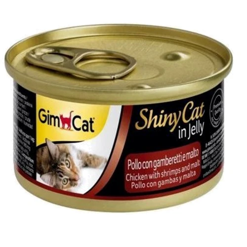 Влажный корм GimCat Shiny Cat для кошек курица, креветка и мальт 70 g (4002064413273)