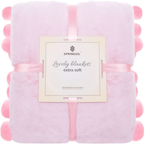 Плед Springos Extra Soft 200x220 см розовый (HA7082)