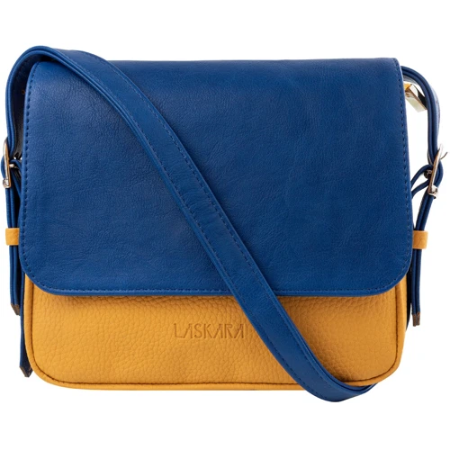 Женская сумка почтальонка Laskara разноцветная (LK-10245-blue-yellow): Тип ручки Плечевой ремень, Без ручки