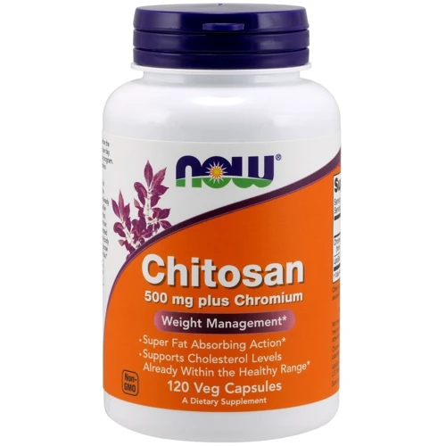 NOW Foods CHITOSAN 500 mg PLUS Сhromium 120 VCAPS Хитозан