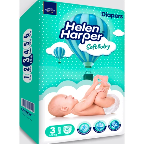 Підгузки дитячі Helen Harper SoftDry Midi 3 (6-10кг) 70 шт. (5411416030720) фото 6
