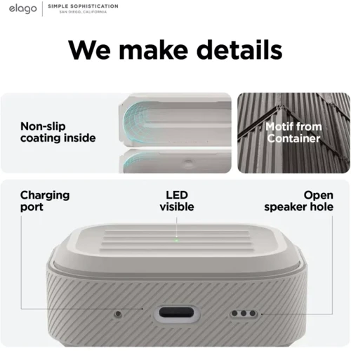 Чехол Elago Armor Case Stone (EAPP2C-ARMOR-ST) for Airpods Pro 2 фото 3