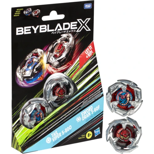 Набор игрушечный Hasbro из двух волчков серии БейБлейд Х G0197 TAIL VIPER и SWORD DRAN серии Beyblade X (F9586_G0197)