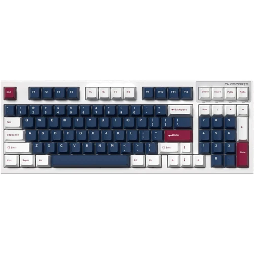 Клавиатура FL Esports FL980 V2 White body Metal Heart Kailh MX Cool Mint South LED wireless Three-Mode