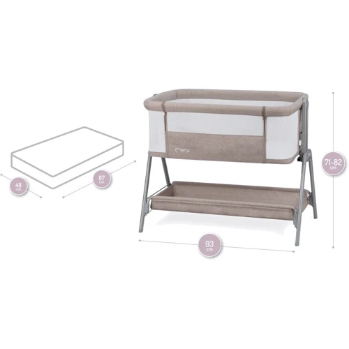 Приставная кроватка MoMi Fibi Бежевая (LOZE00003)