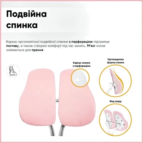 Комплект парта Ergokids TH-330 Pink + кресло Evo-kids Mio Lite KP (арт.TH-330 W/PN + Y-208 KP) фото 7