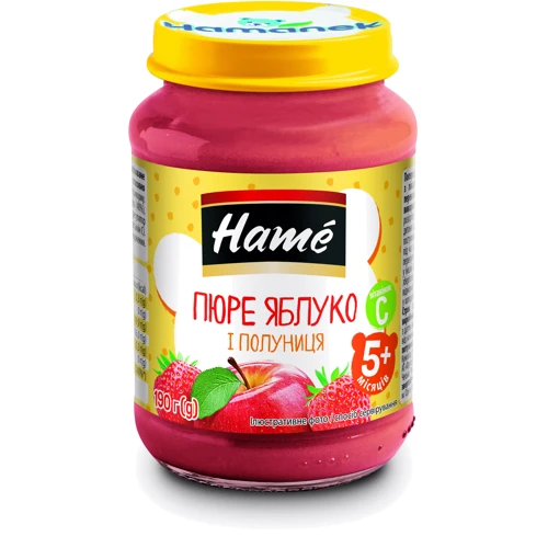 Пюре Hame яблоко и клубника 190 (8595139703714)