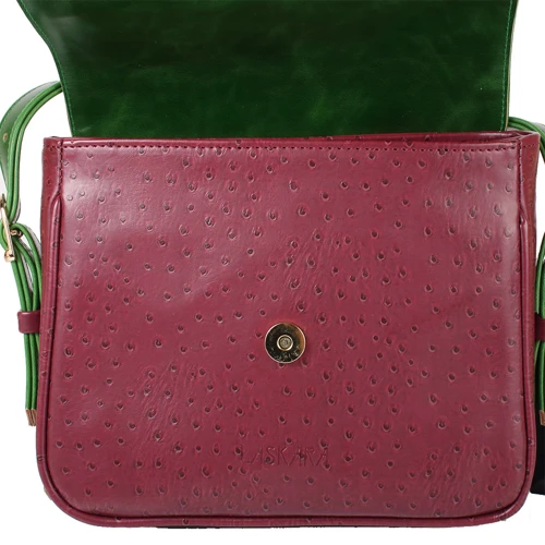 Жіноча сумка почтальонка Laskara різнобарвна (LK-10245-green-plum): Тип Сумки