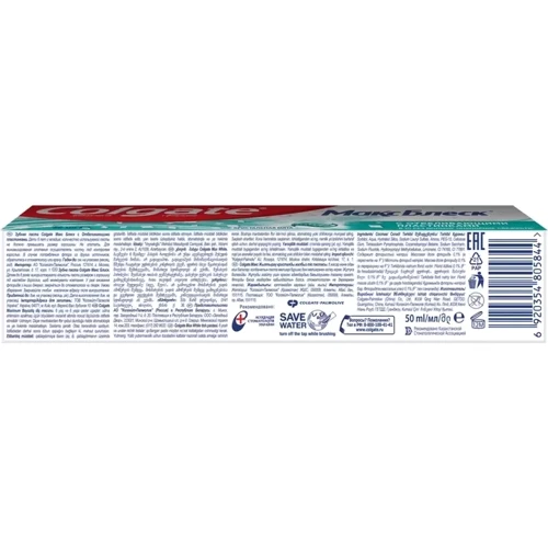 Colgate Макс Блеск Зубная паста Хрустальная мята 50 ml: Назначение Свежесть дыхания, Очищение, От зубного налета