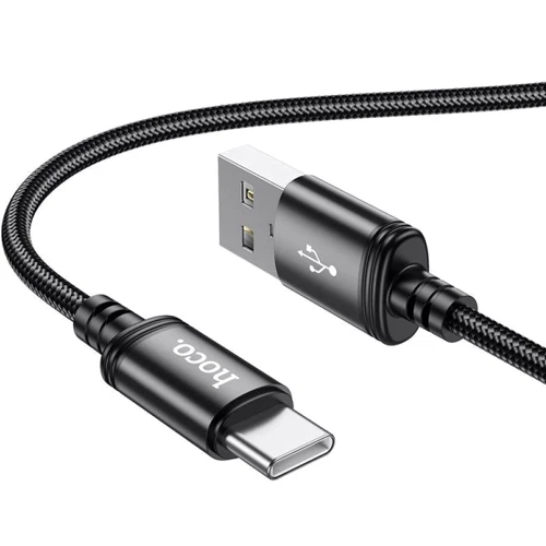 Кабель Hoco USB Cable to USB-C X89 Wind 3A 1m Black: Длина 1 м