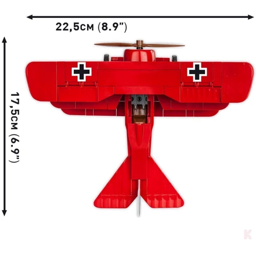 Конструктор Cobi Первая Мировая Война Самолет Fokker Dr. I Красный барон, 174 детали фото 5