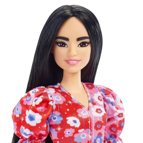Кукла Mattel Barbie Модница в розовом цветастом платье: Особенности На шарнирах