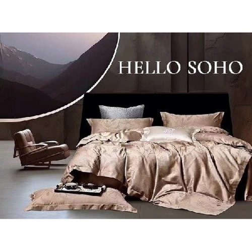 Комплект постельного белья SOHO Boutique Bouquet Latte Сатин Жаккард евро (6993961): Размер евро